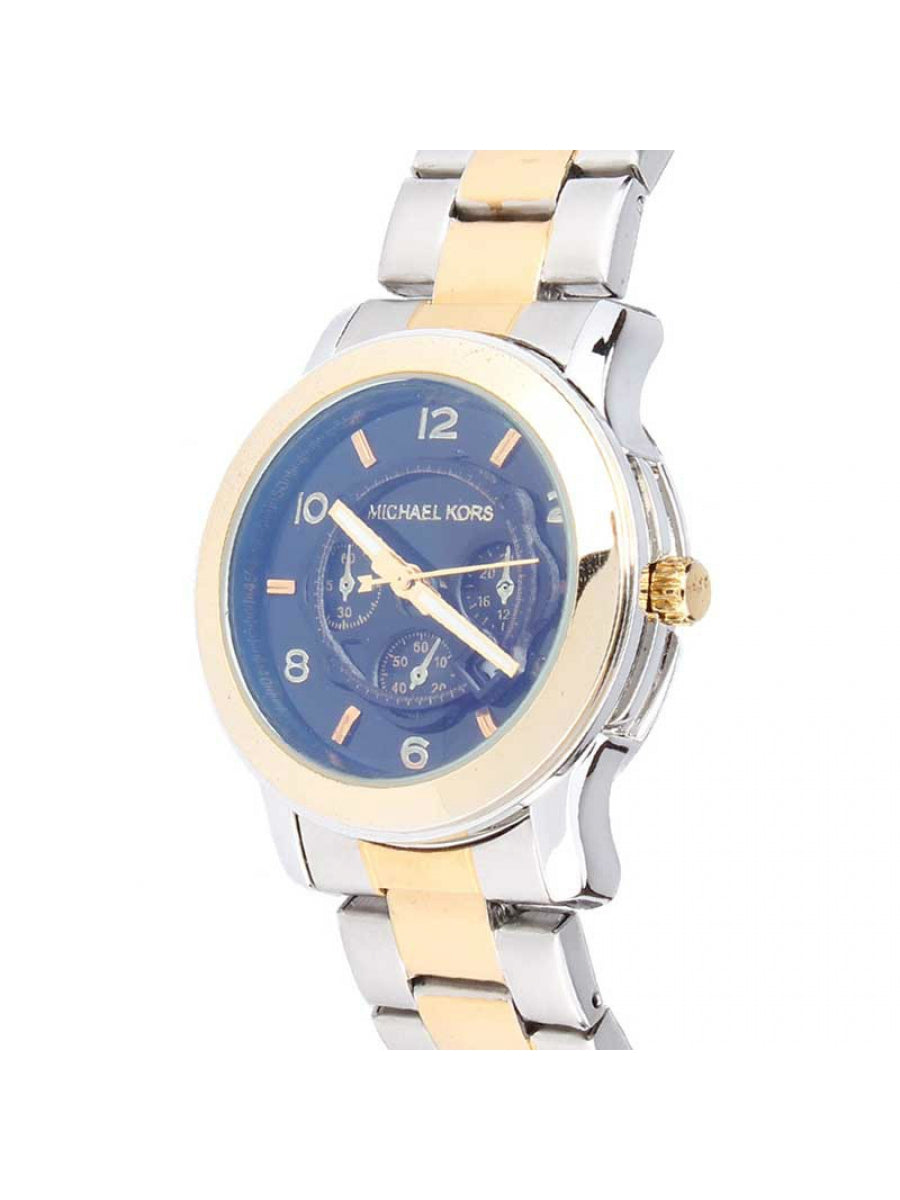 Black Chronograph Dial - Gold and Silver chain - 018