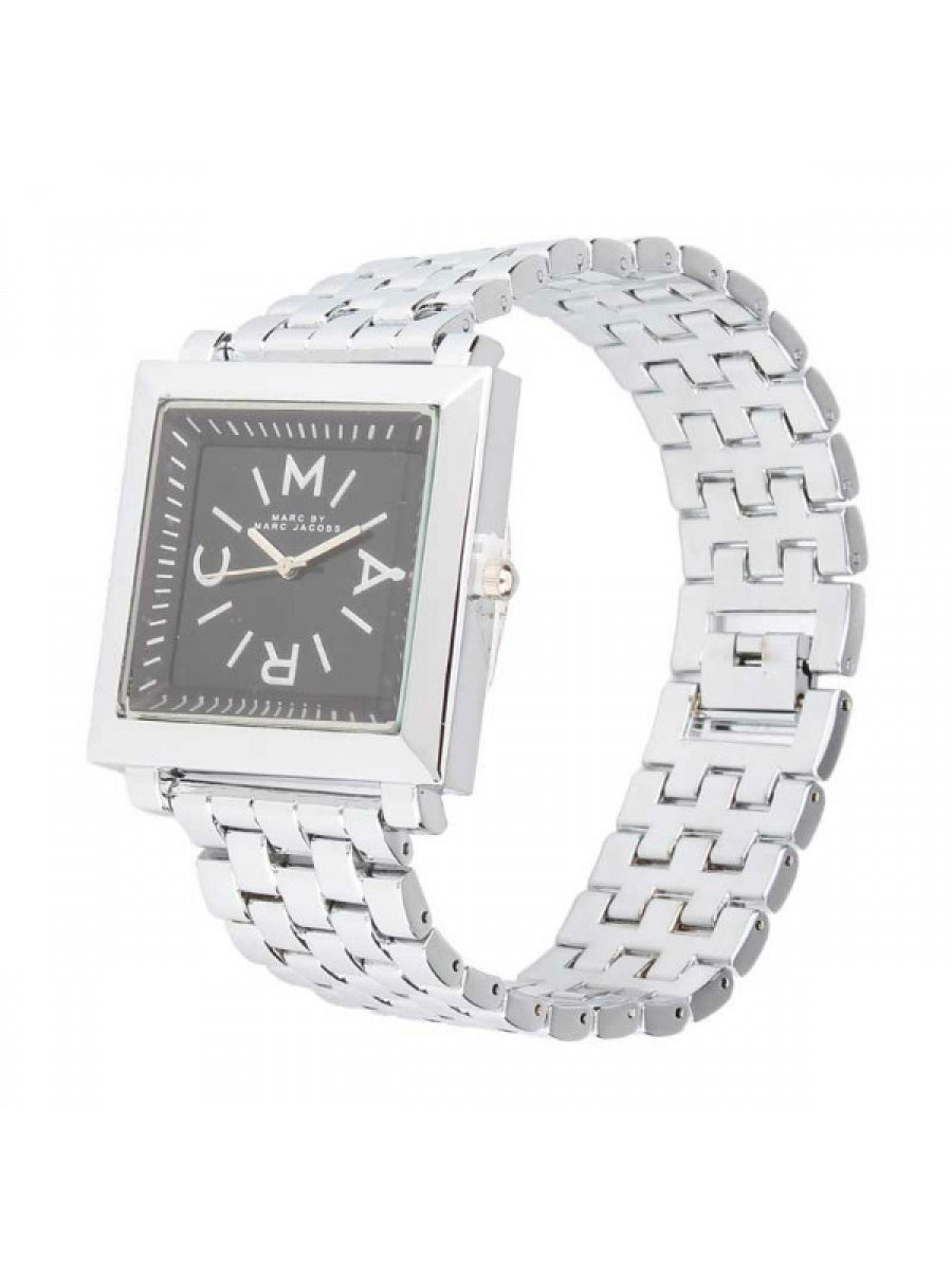 Black Square Dial - Silver Chain - 027