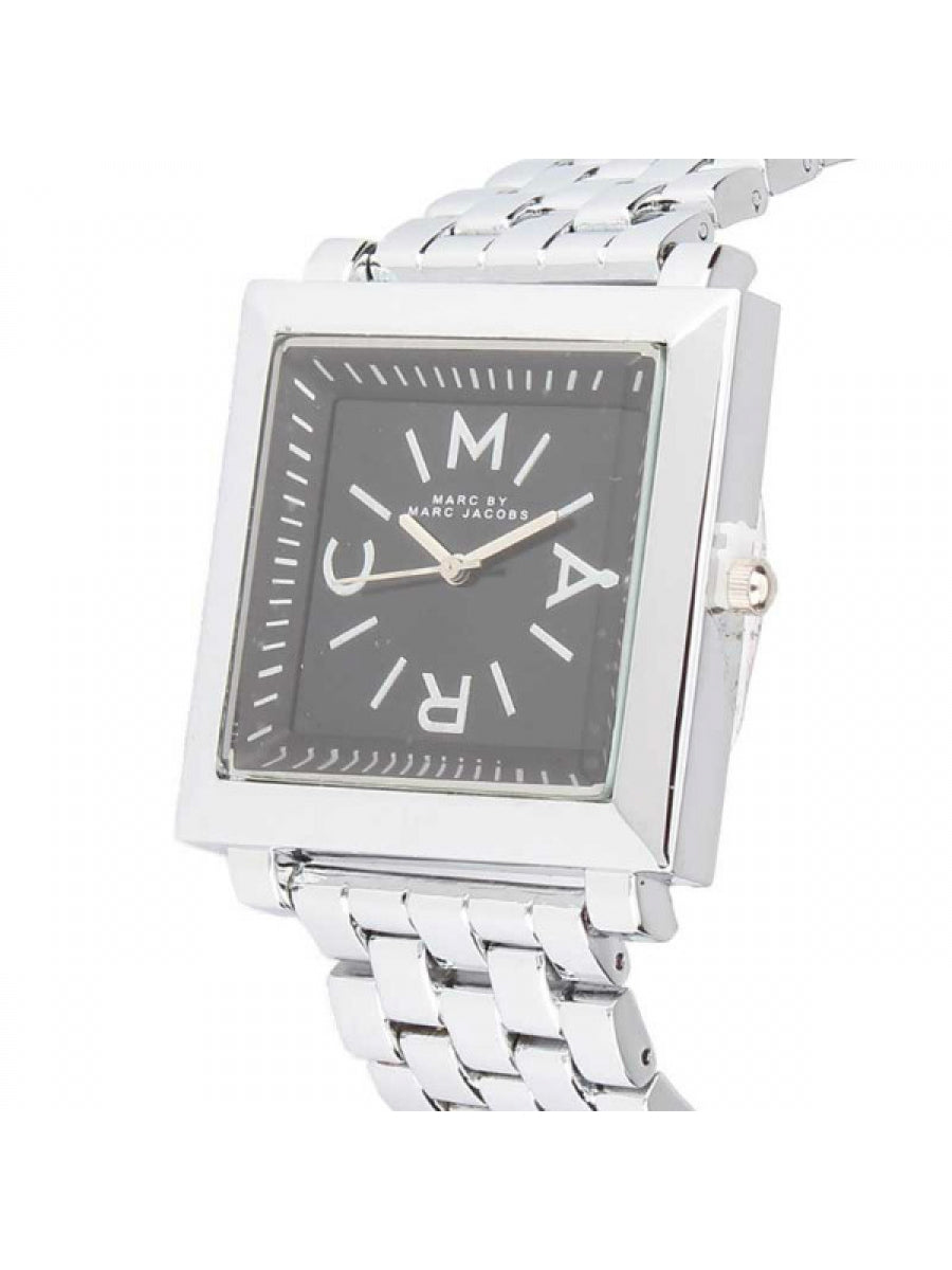 Black Square Dial - Silver Chain - 027