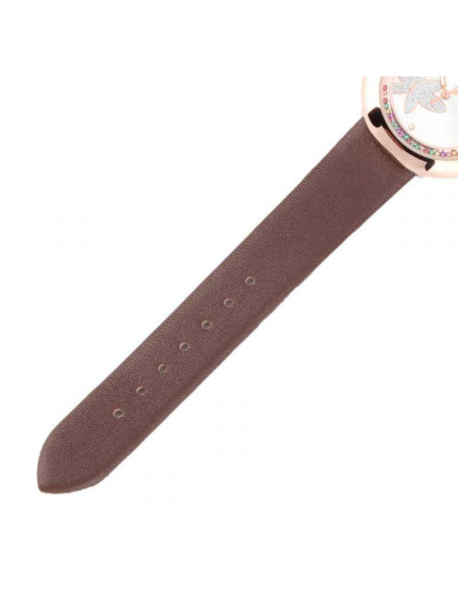 Rose Gold - Silver - Multi Crystal - Brown - 007