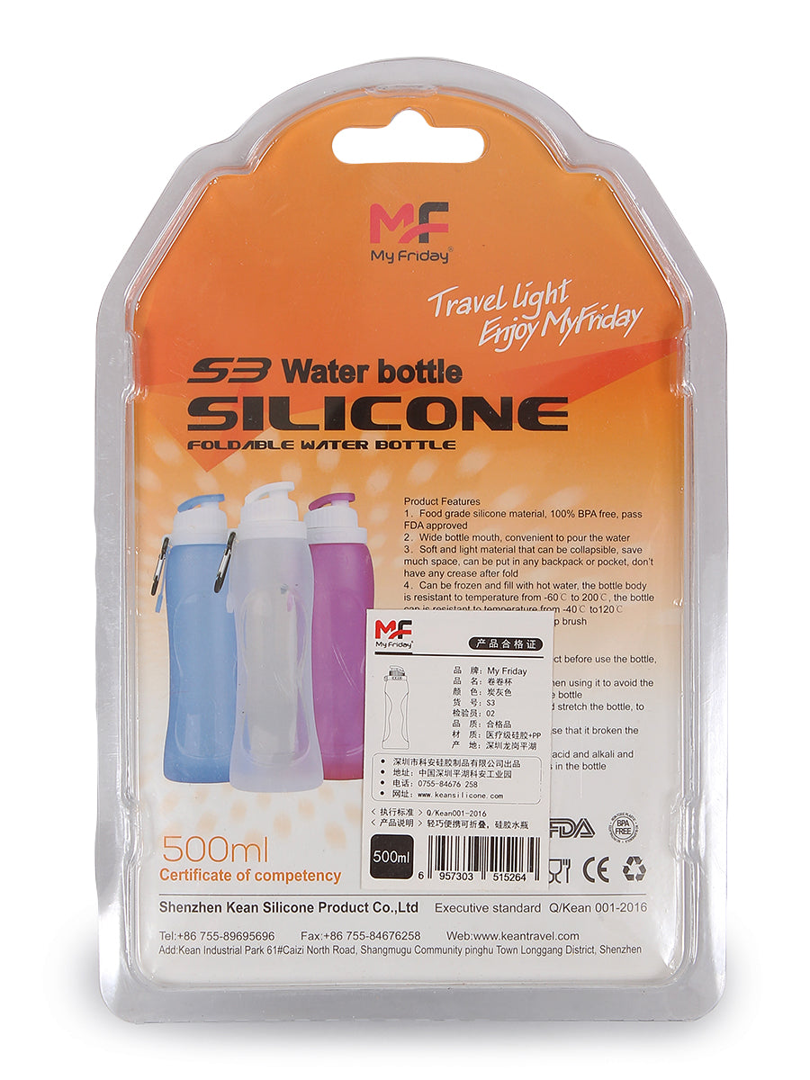 S3 - Silicone Folding - Water Bottle - Pink / White