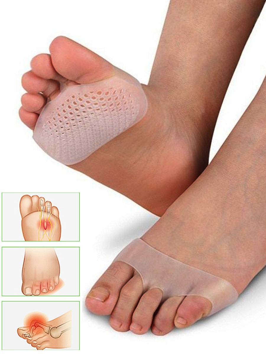 Silicone Honeycomb Foot Pain Cushions Pair - White