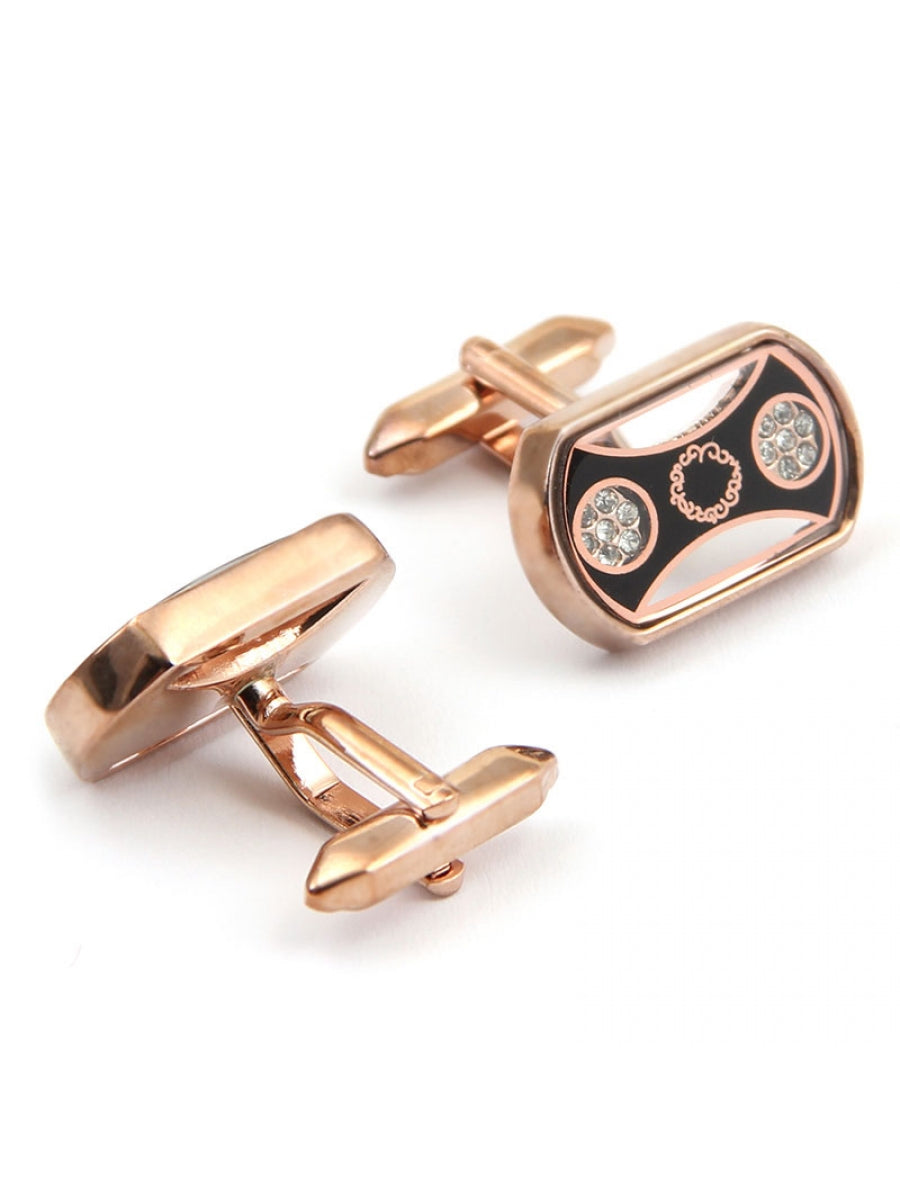 Rose Gold Curvy Rectangle with Flowery Pattern