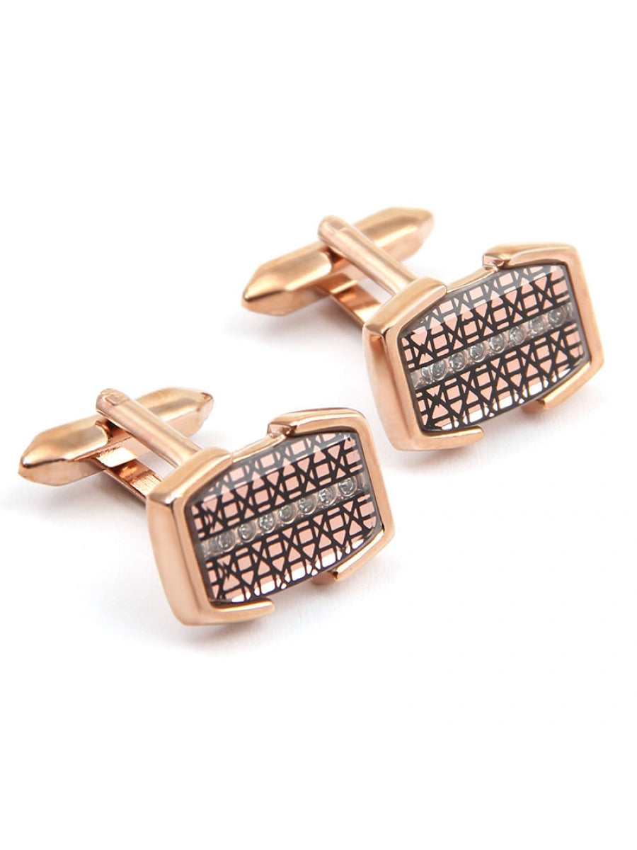 Rose Gold Clamped Mosaic Pattern Glass