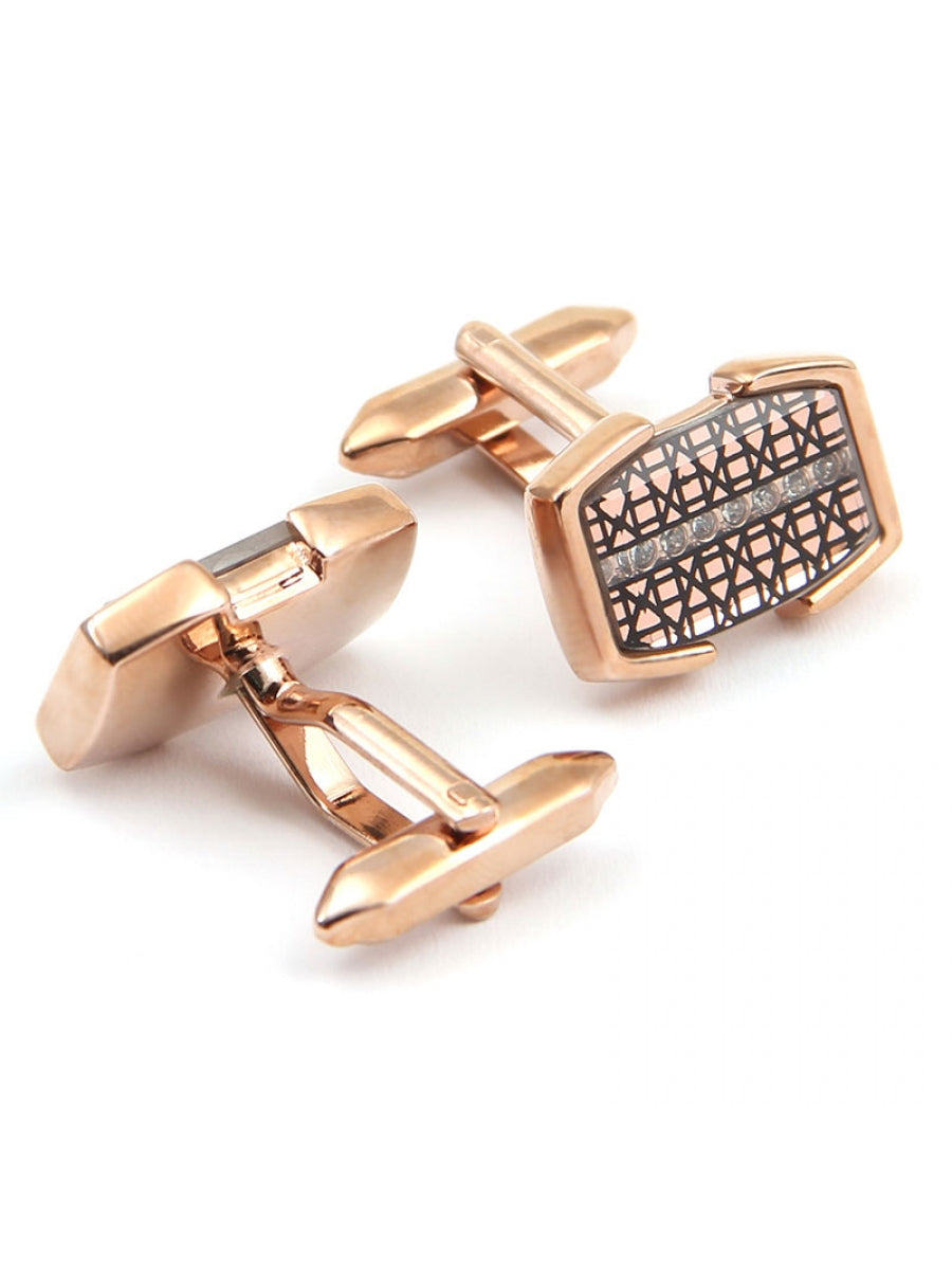Rose Gold Clamped Mosaic Pattern Glass
