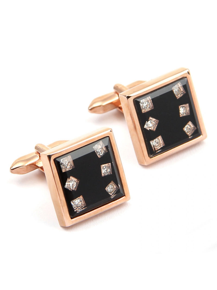 Black Glass Square Embossed Diamonds