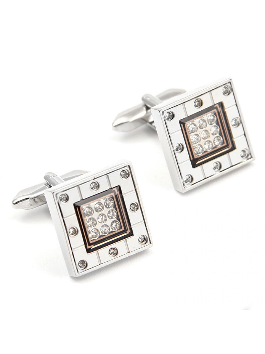 Perfect Square Crystal Sqaure Glass Cufflink