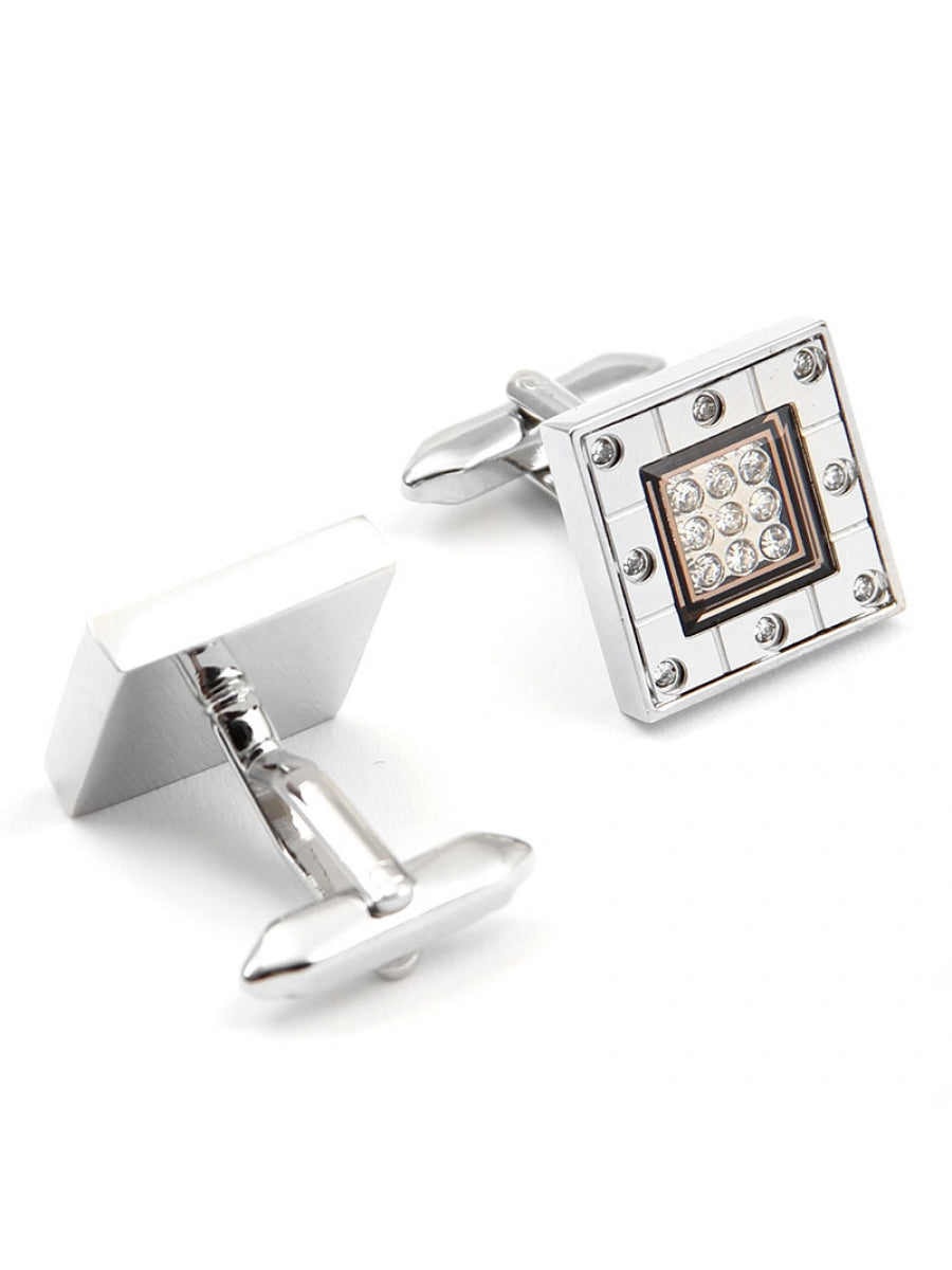 Perfect Square Crystal Sqaure Glass Cufflink