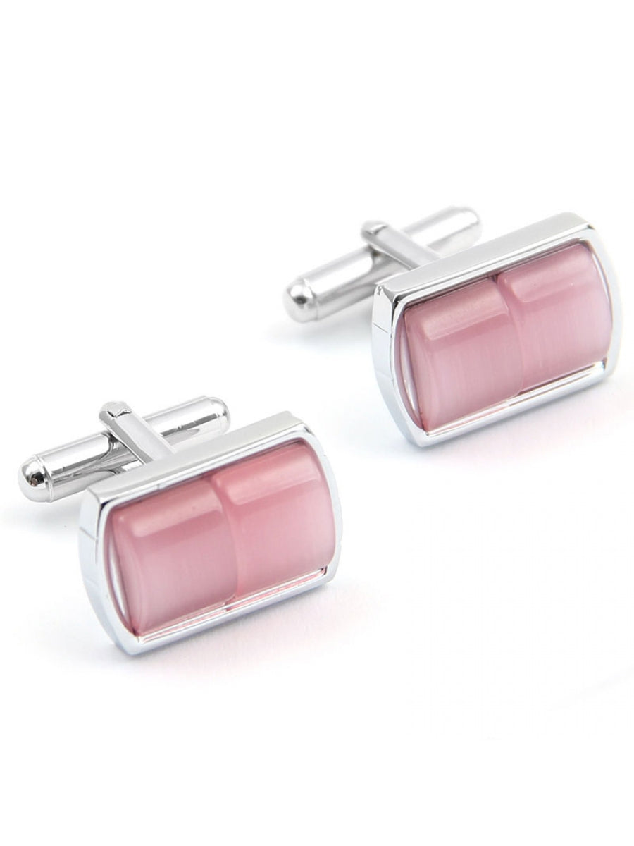 Round Square Fiber Glass Cufflink
