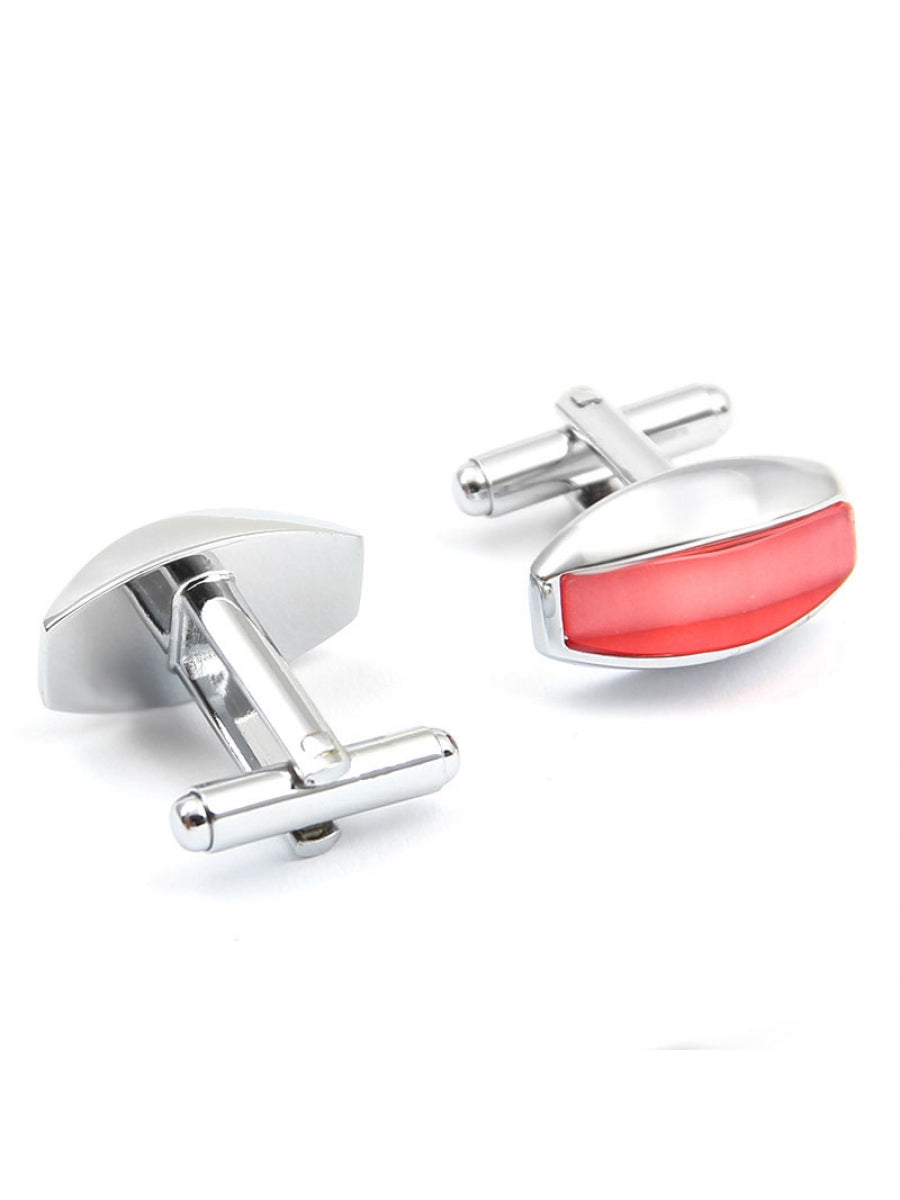 Hat Alien Eyes With Pink Fiber Glass Cufflink