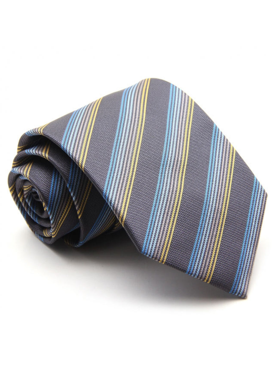 Teal Blue Grey and Yellow Stripes