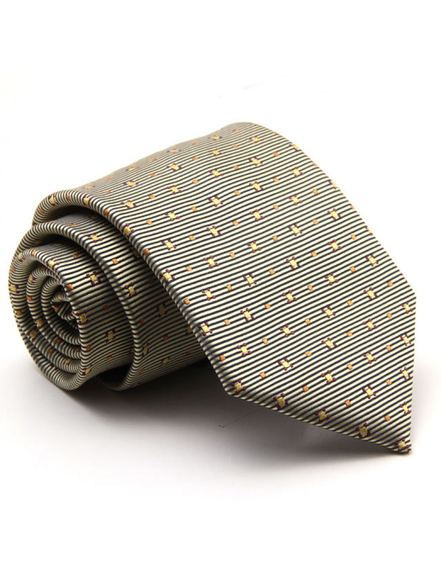 Olive Green Stripes & Dots Pattern