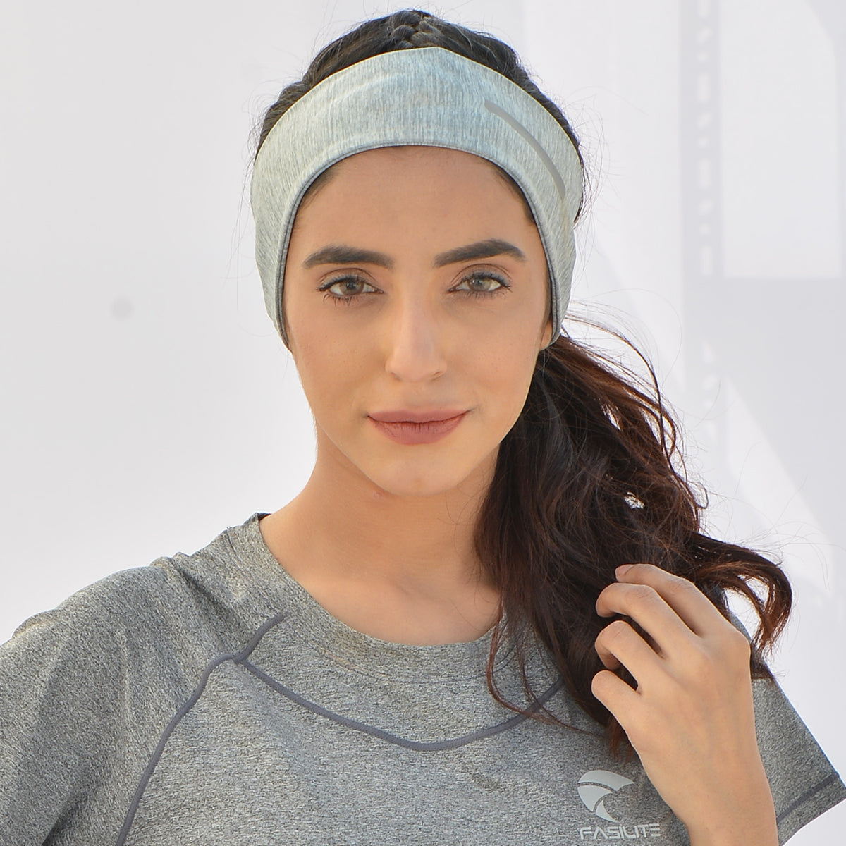 Headband Reflective Stripe S4 - Light Greenish Grey