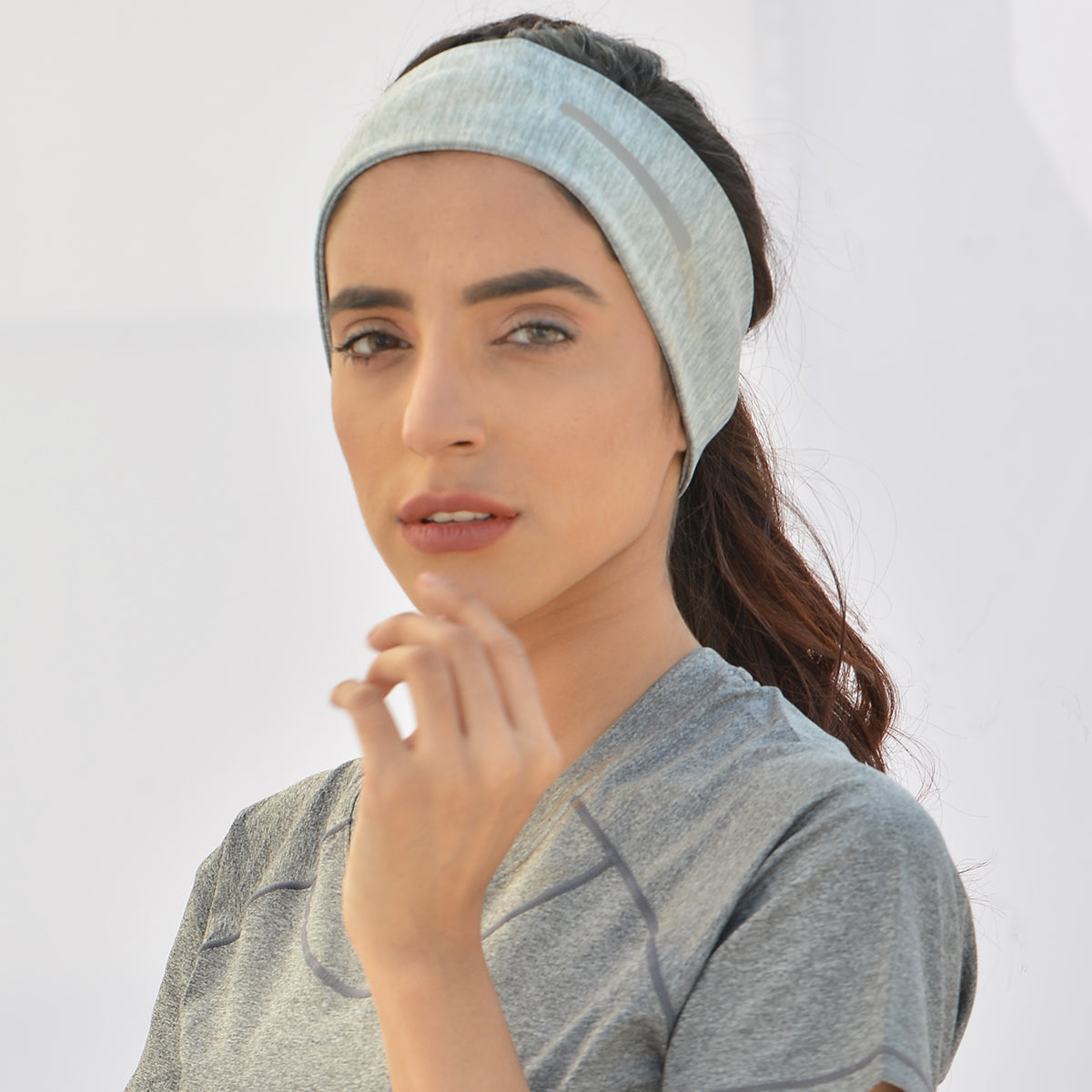 Headband Reflective Stripe S4 - Light Greenish Grey