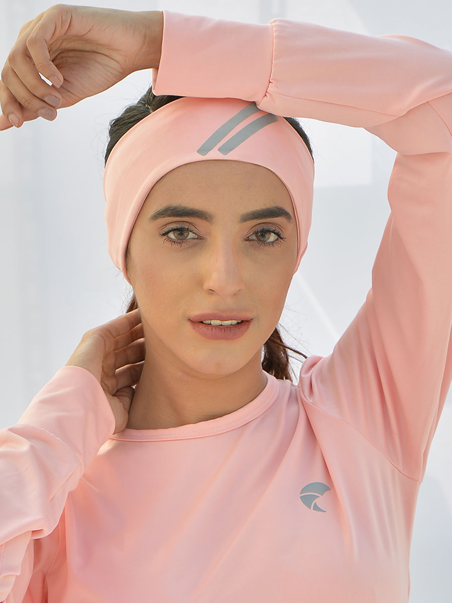 Headband Reflective Cross Stripes S6 - Light Pink