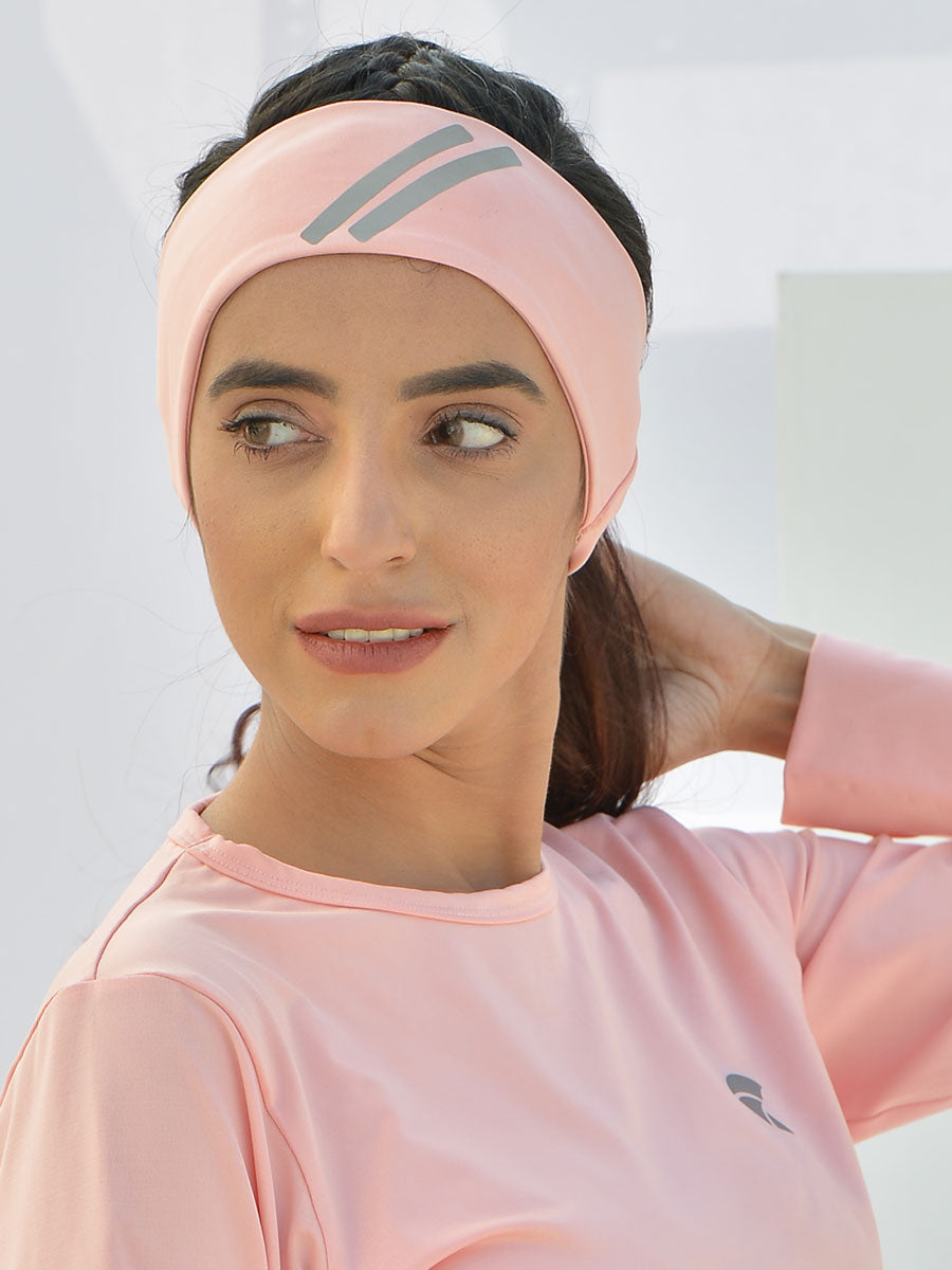 Headband Reflective Cross Stripes S6 - Light Pink