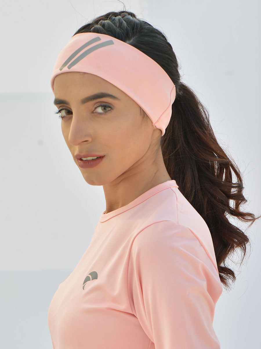 Headband Reflective Cross Stripes S6 - Light Pink