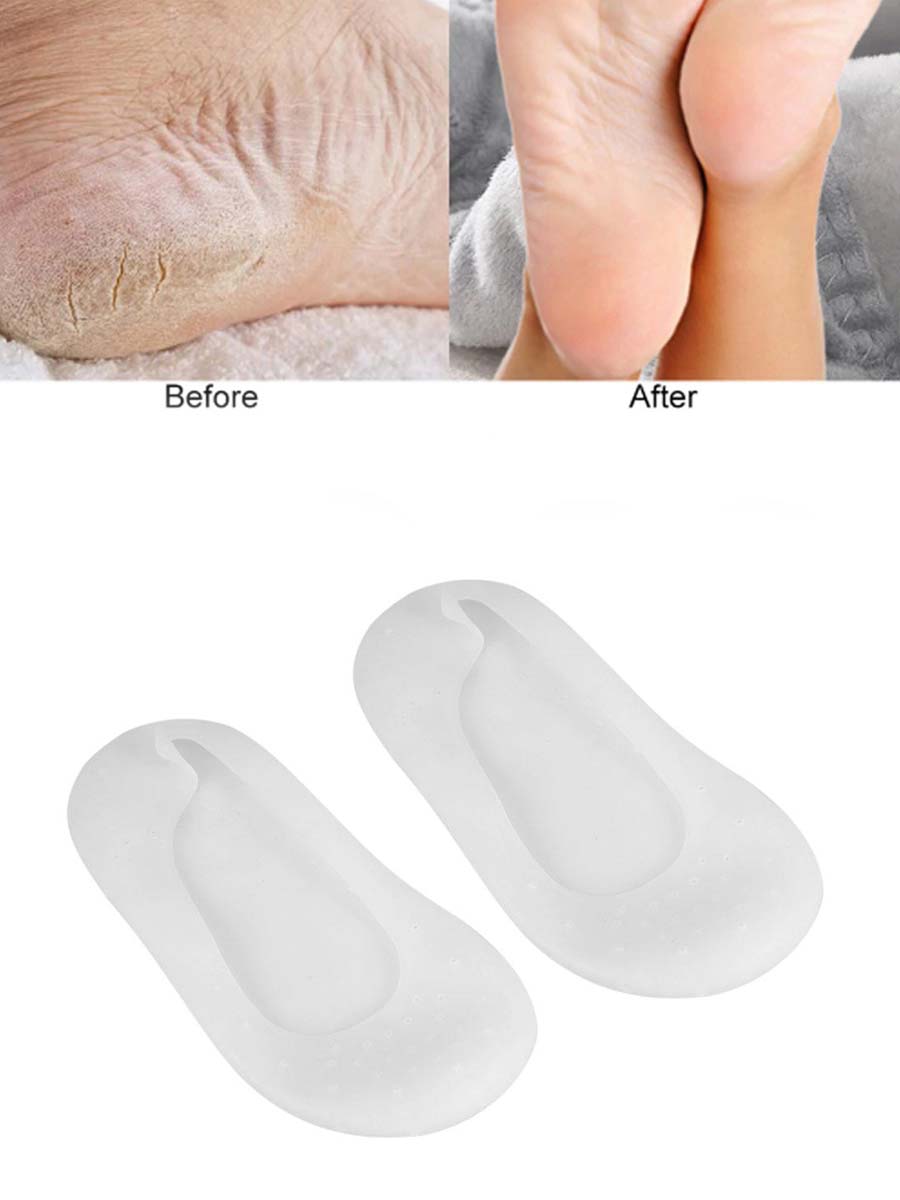 Silicone Gel Moisturizing Socks Pair - White