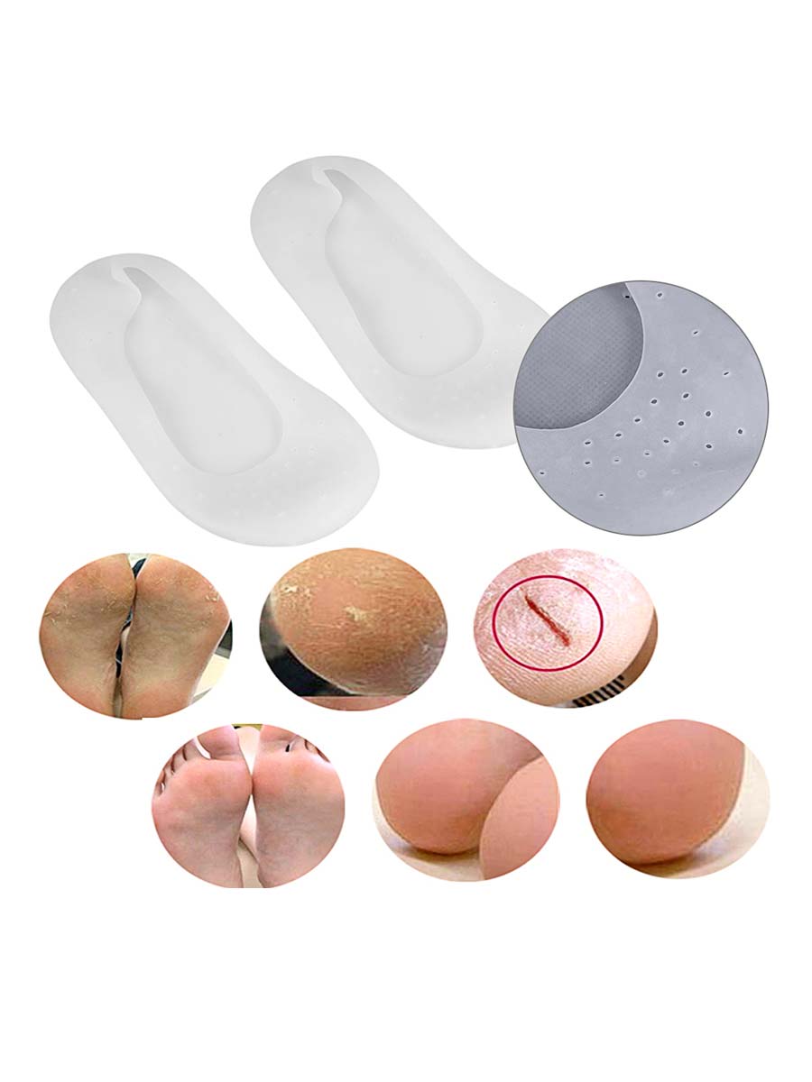 Silicone Gel Moisturizing Socks Pair - White
