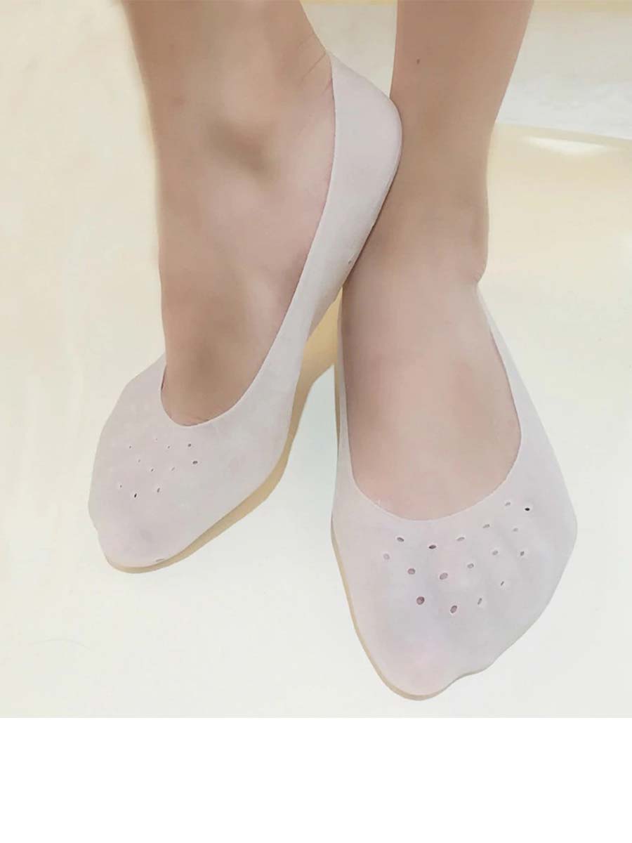 Silicone Gel Moisturizing Socks Pair - White
