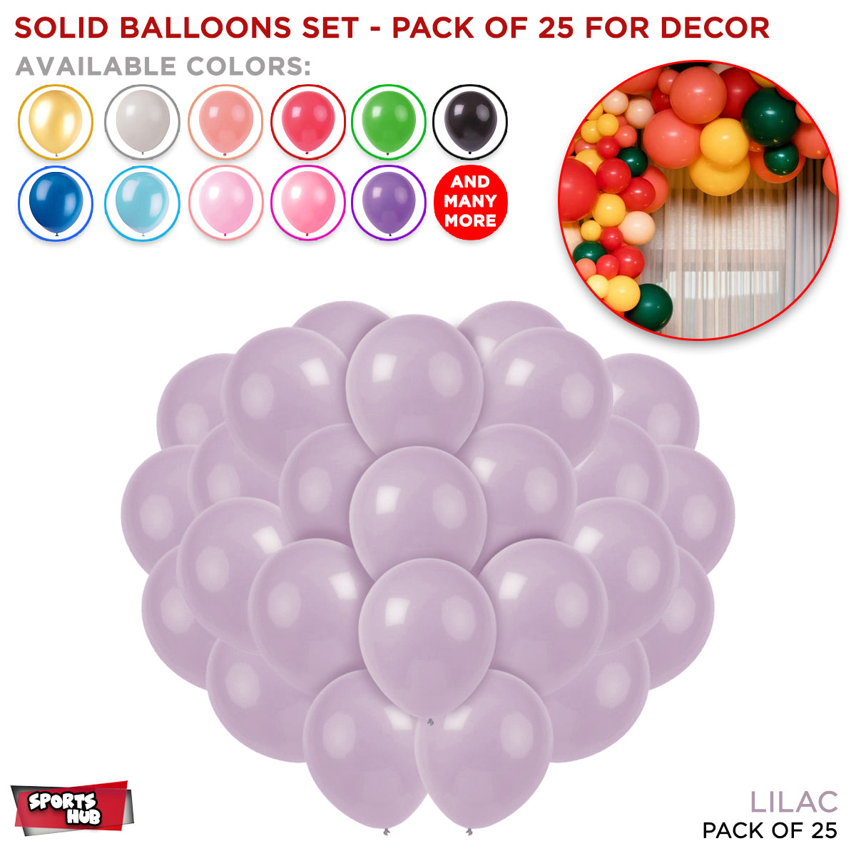 Solid Latex Balloons 25 Pcs