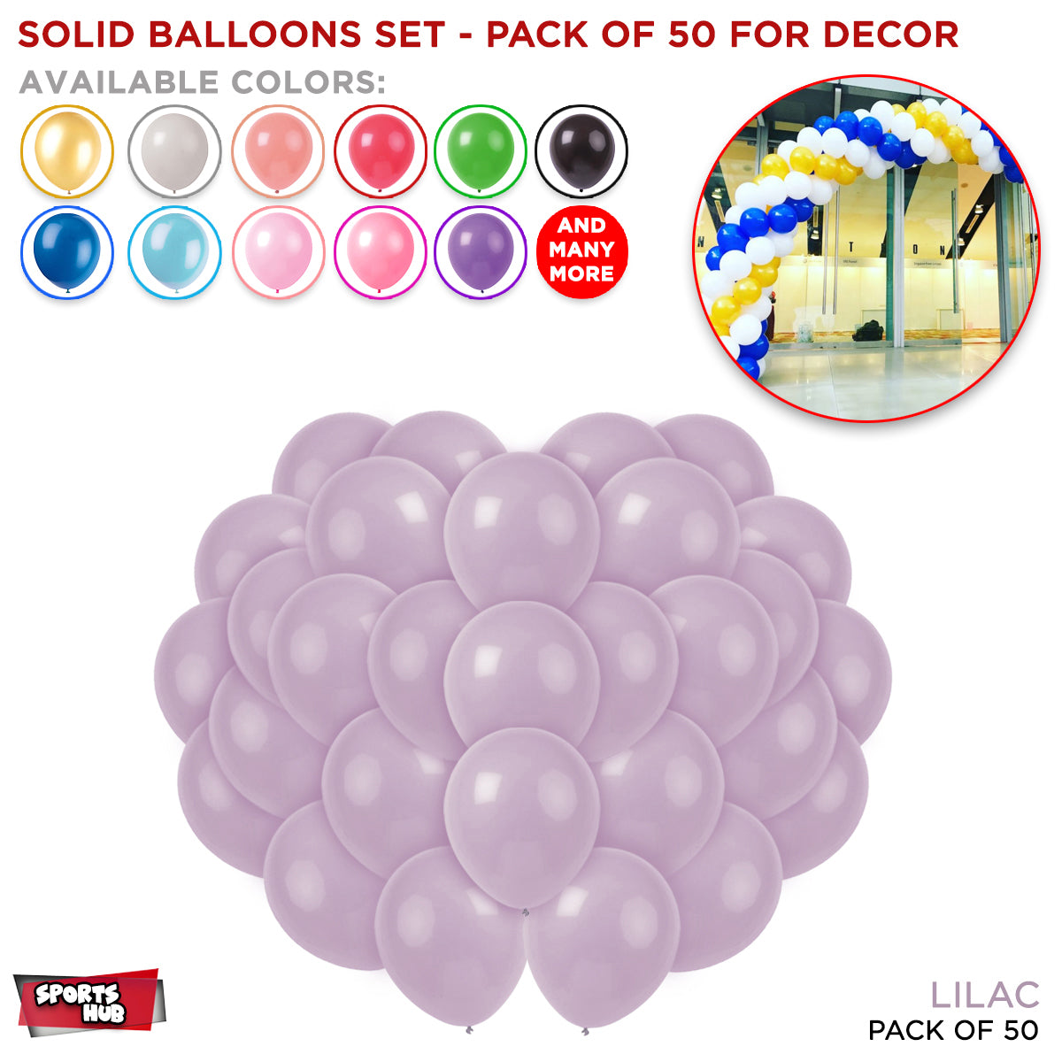 Solid Latex Balloons 50 Pcs
