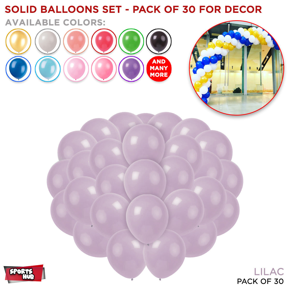 Solid Latex Balloons 30 Pcs
