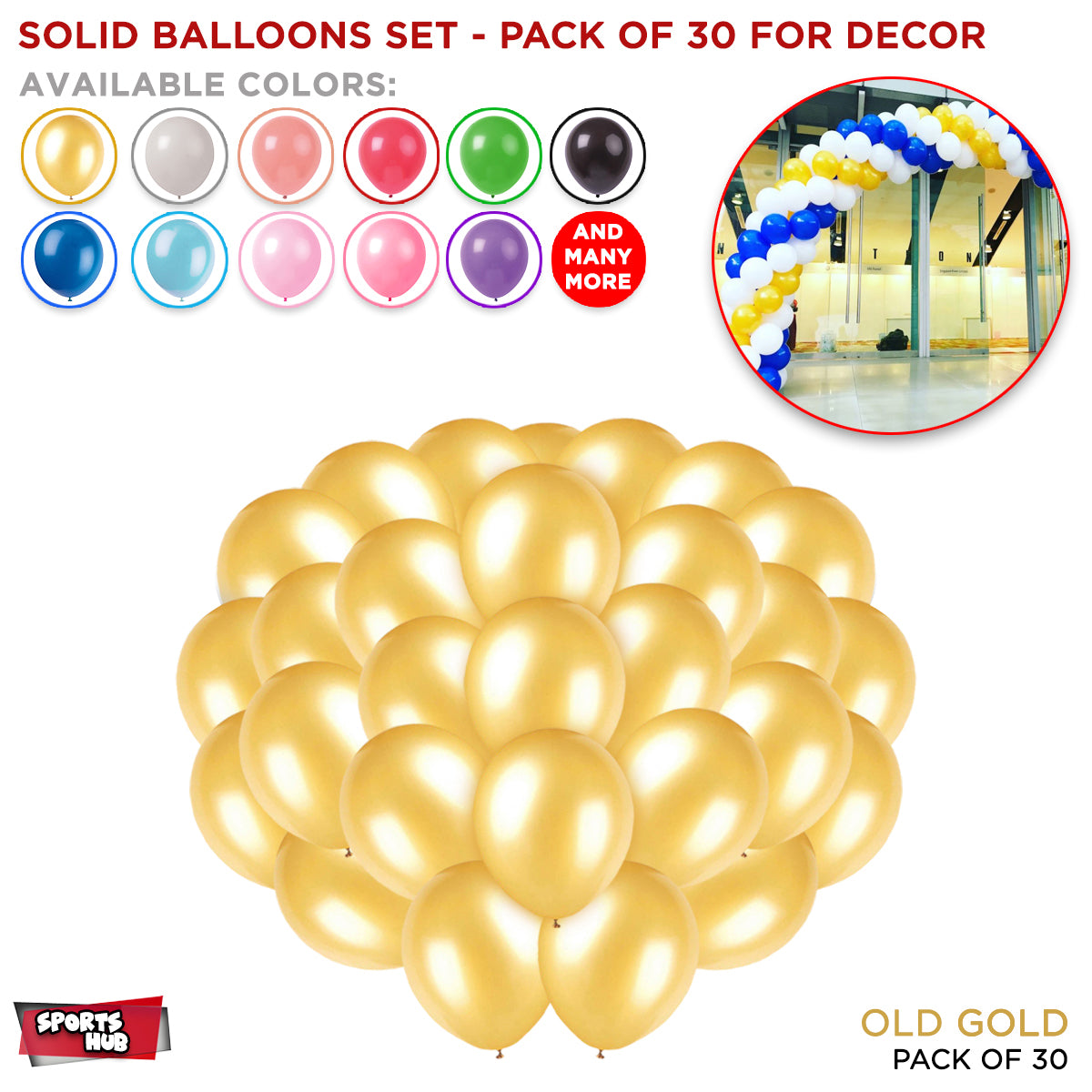 Solid Latex Balloons 30 Pcs
