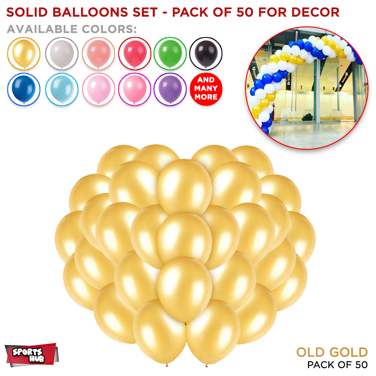 Solid Latex Balloons 50 Pcs