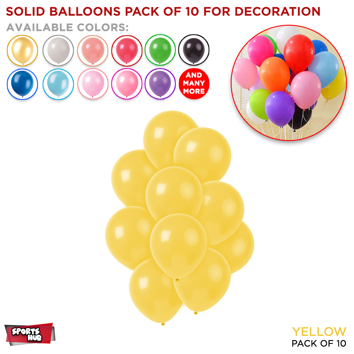 Solid Latex Balloons 10 Pcs