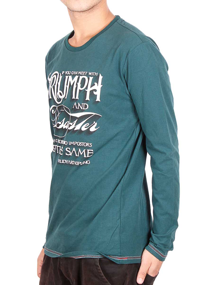 Triumph & Disaster Full Sleeves T-Shirt - Bottle Green