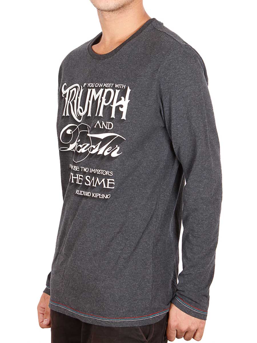 Triumph & Disaster Full Sleeves T-Shirt - Dark Grey
