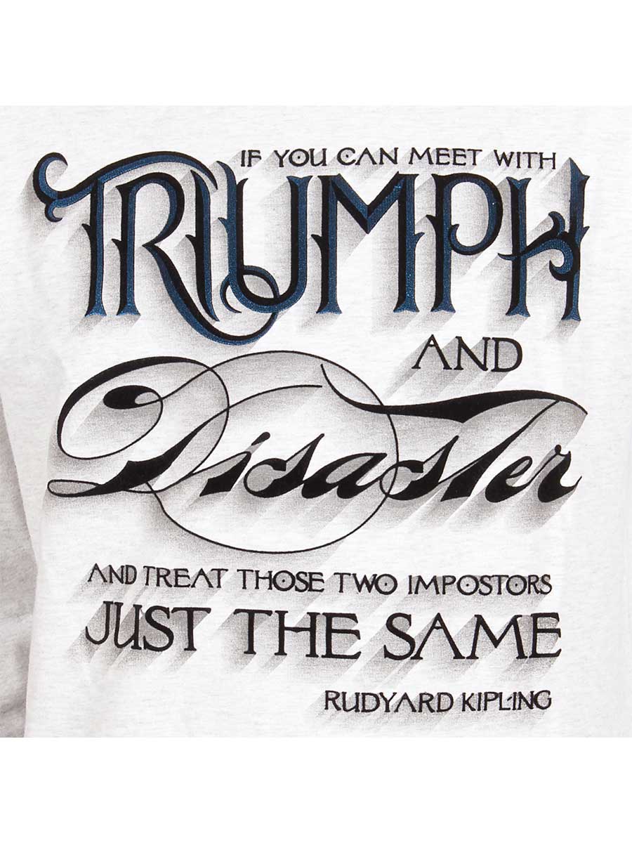 Triumph & Disaster Full Sleeves T-Shirt - Light Grey