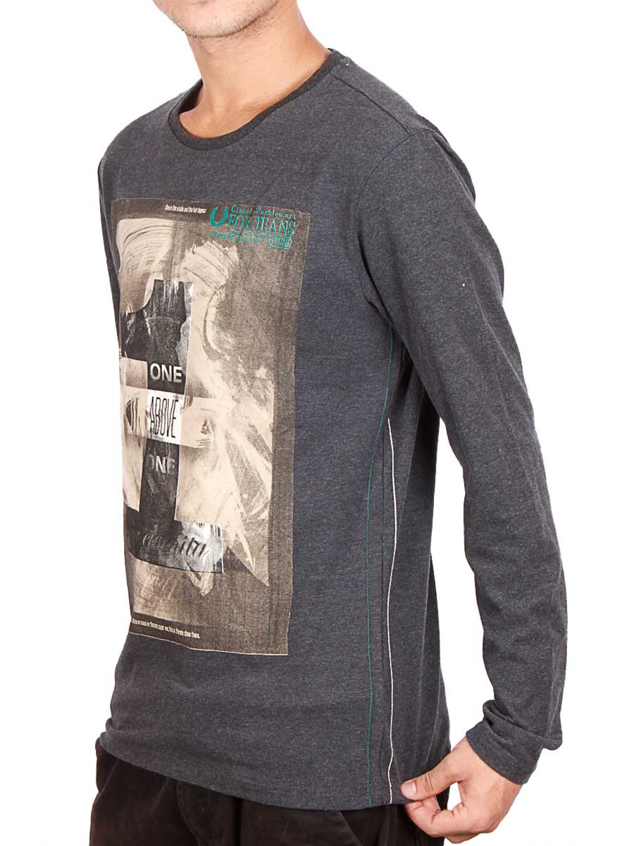 One Above Full Sleeves T-Shirt - Dark Grey