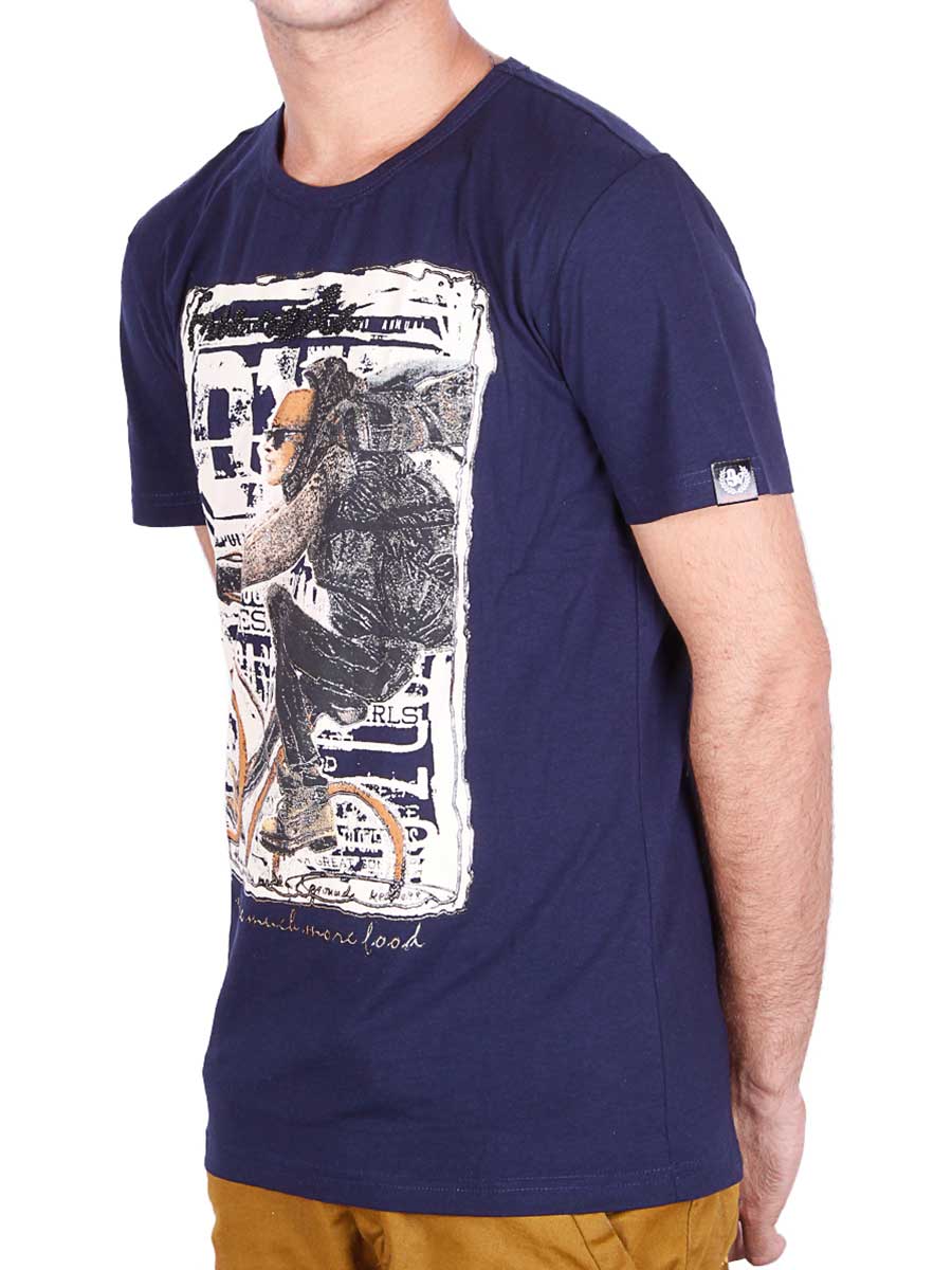 Bicycle Printed T-Shirt - Dark Blue