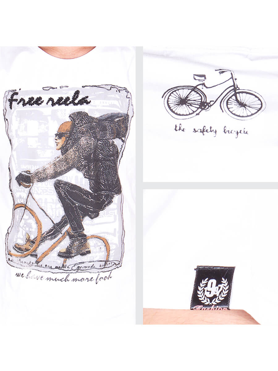 Bicycle Printed T-Shirt - White