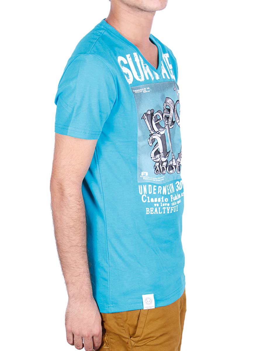 Read All About It T-Shirt - Teal Blue