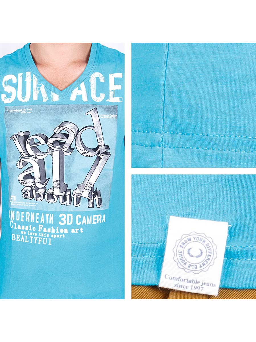 Read All About It T-Shirt - Teal Blue