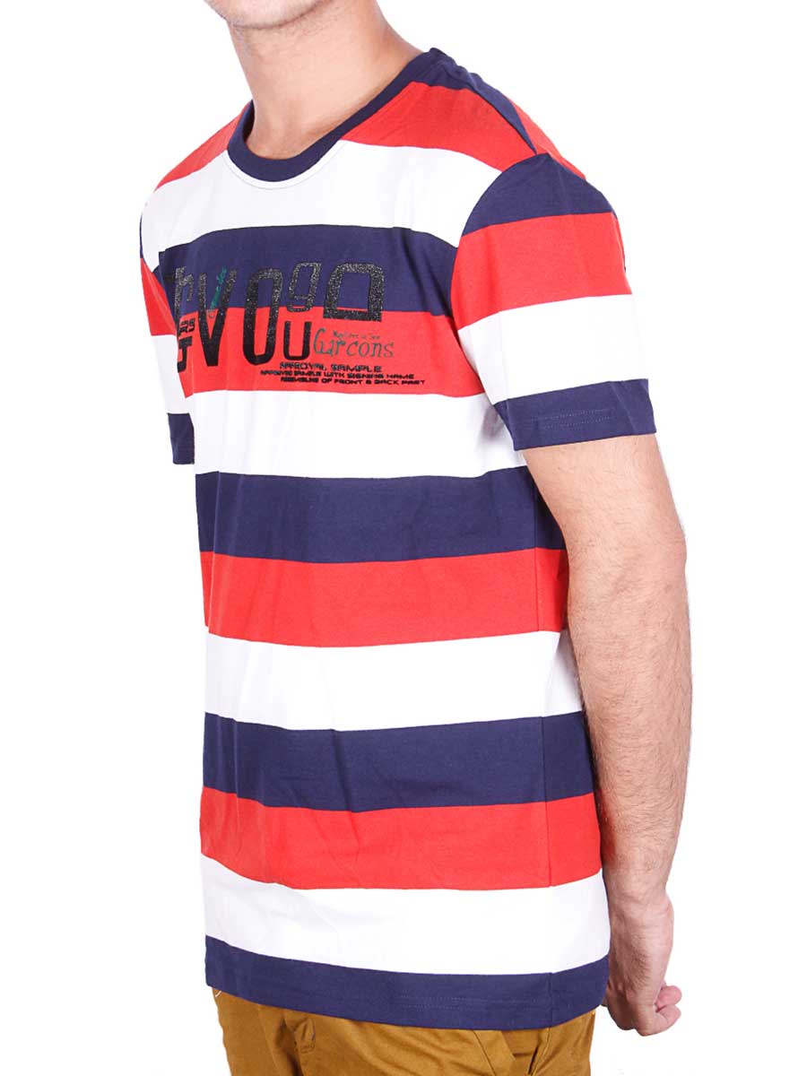 Stripes T-Shirt - Dark Blue / Orange