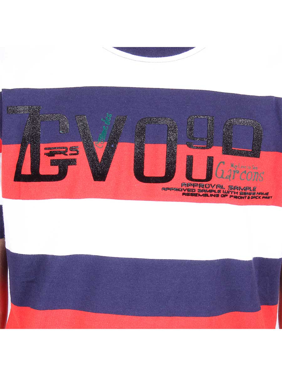 Stripes T-Shirt - Dark Blue / Orange