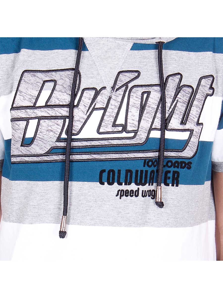 Stripes Hoody T-Shirt - Blue / White