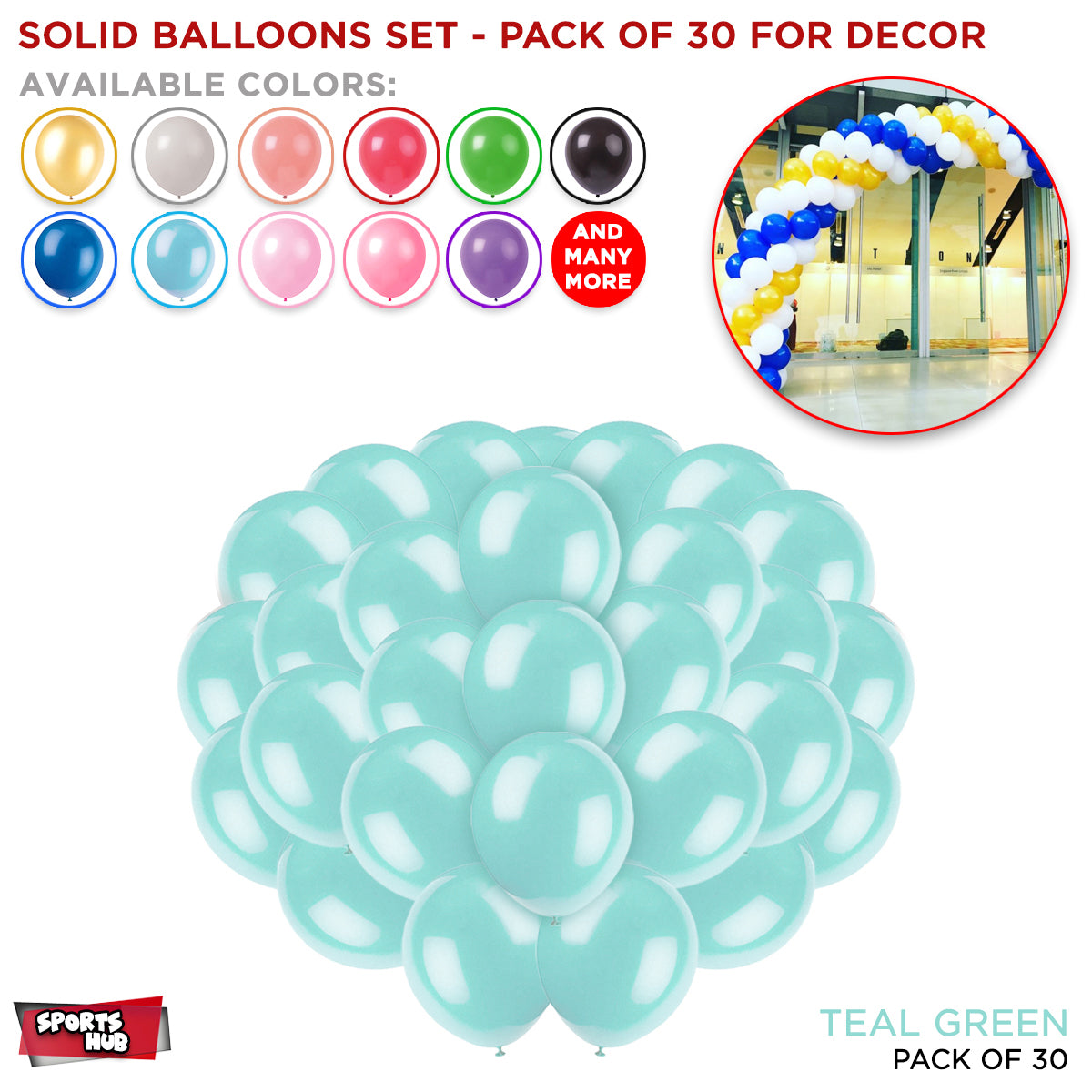 Solid Latex Balloons 30 Pcs