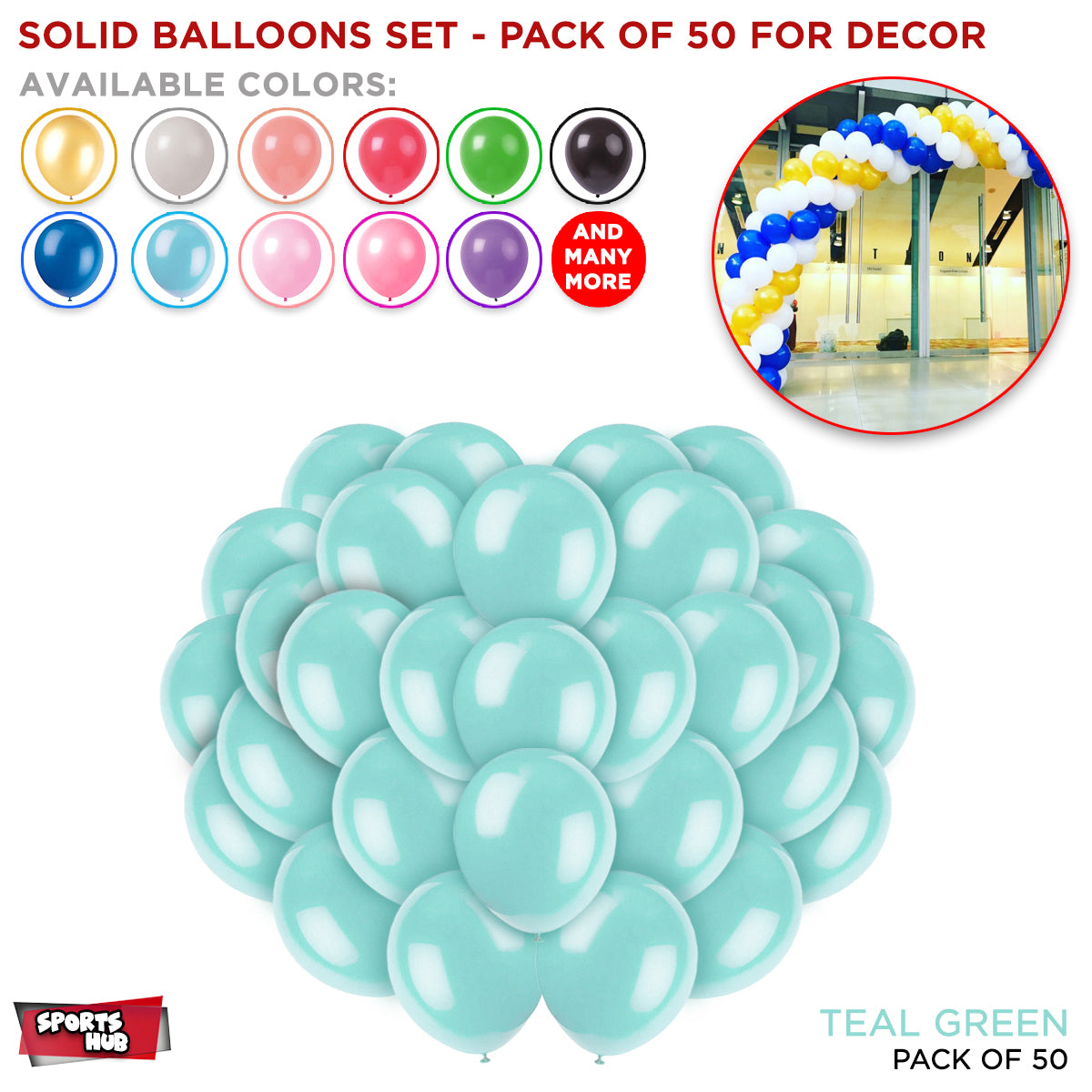 Solid Latex Balloons 50 Pcs
