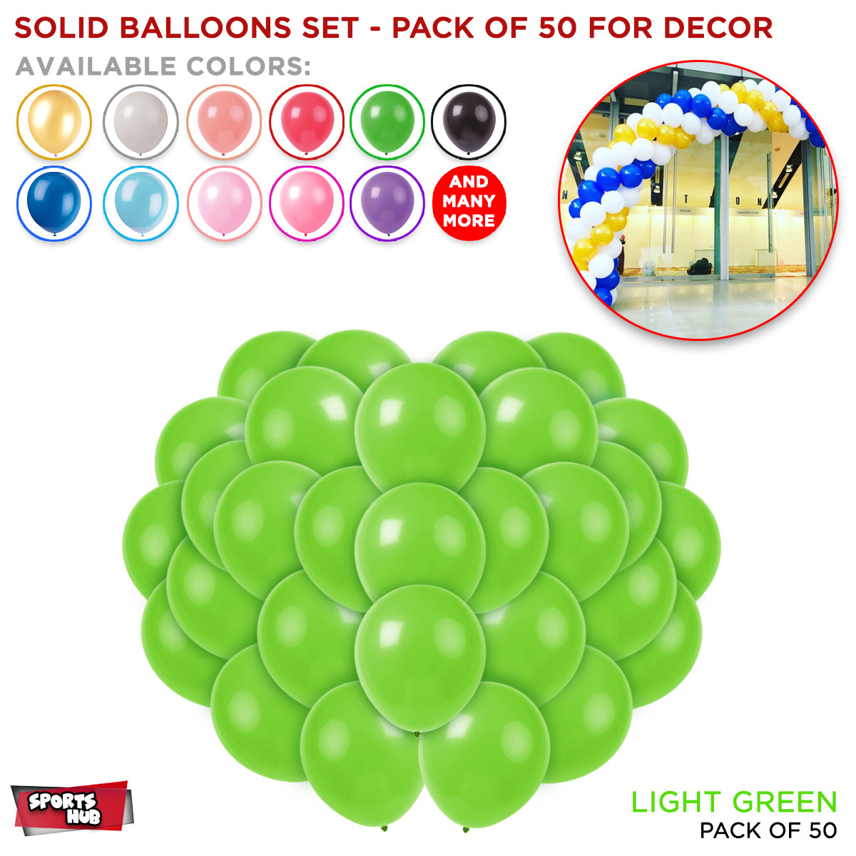 Solid Latex Balloons 50 Pcs