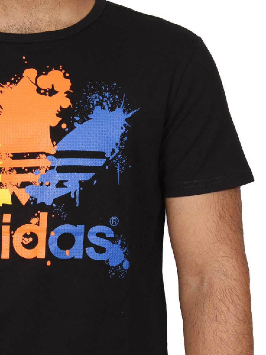 Trefoil Logo Spots Embossed T-Shirt - 8701 - Black