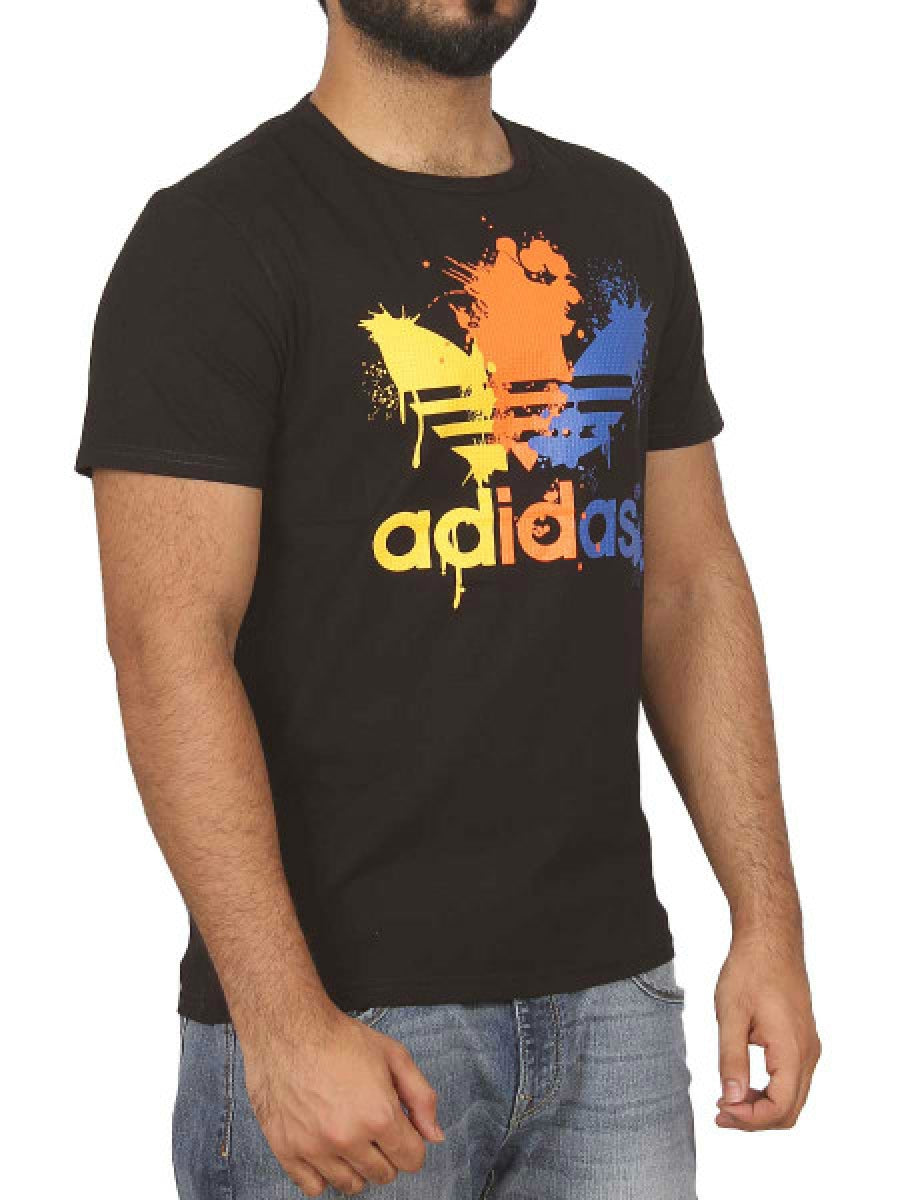Trefoil Logo Spots Embossed T-Shirt - 8701 - Black