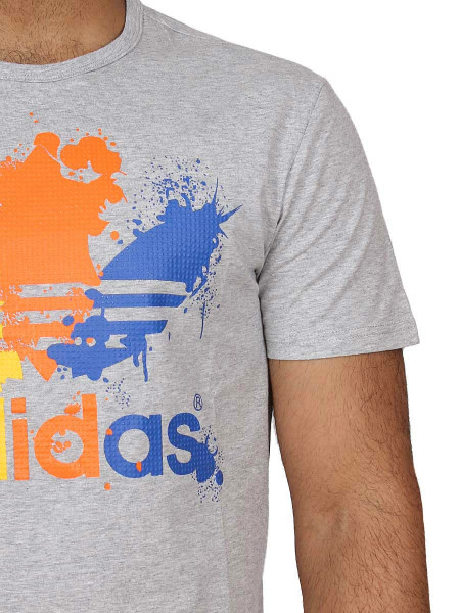 Trefoil Logo Spots Embossed T-Shirt - 8701 - Grey
