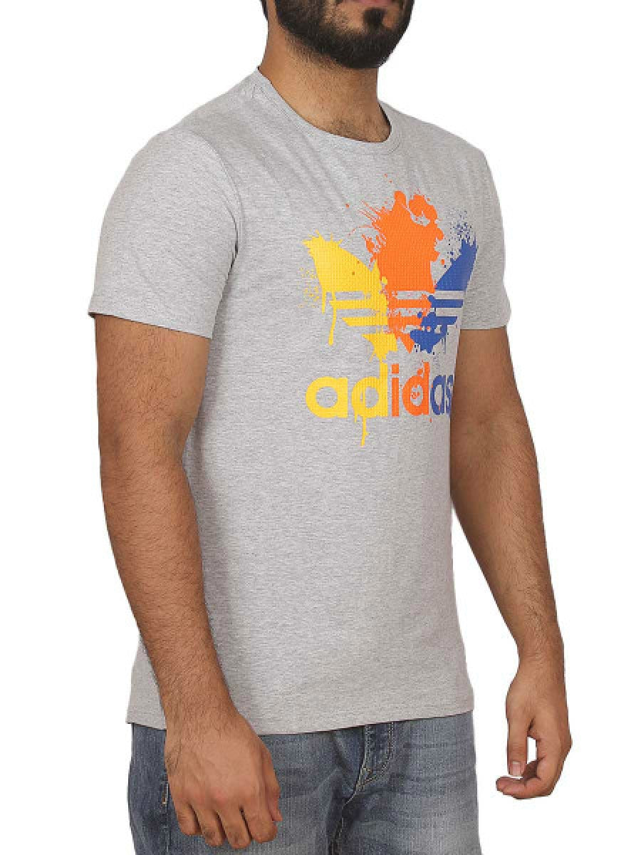 Trefoil Logo Spots Embossed T-Shirt - 8701 - Grey