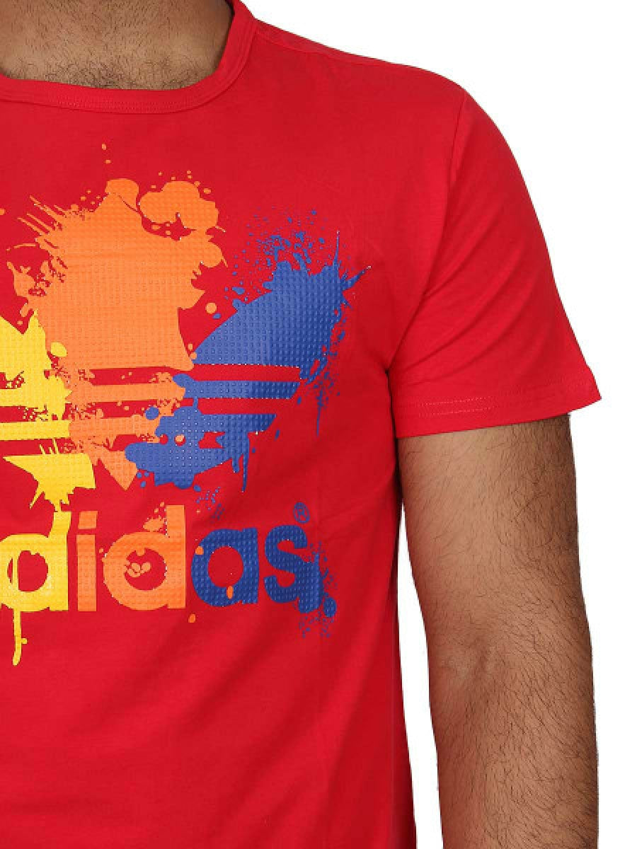 Trefoil Logo Spots Embossed T-Shirt - 8701 - Red