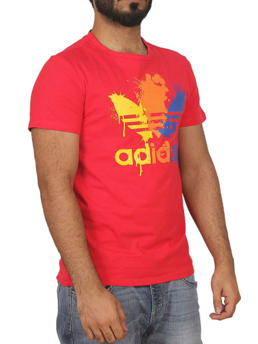 Trefoil Logo Spots Embossed T-Shirt - 8701 - Red